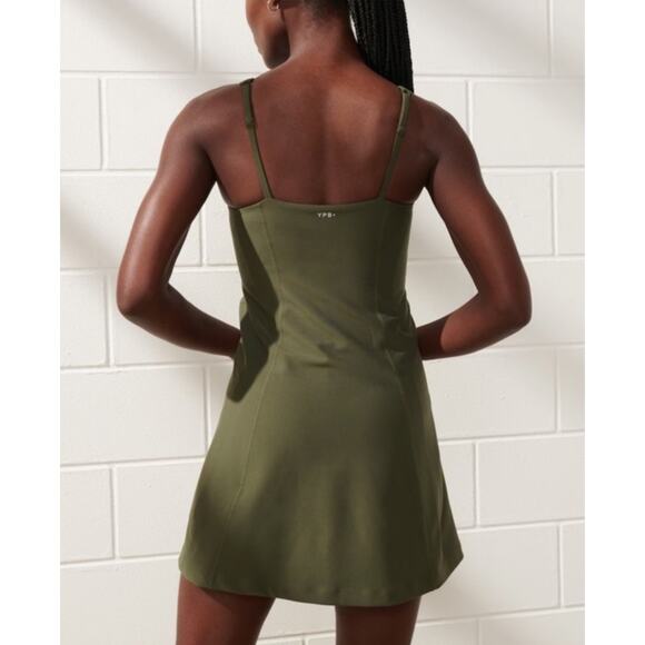 Abercrombie & Fitch YPB Green Sculptlux Mini Dress Tennis Sporty Golf Athleisure - Picture 2 of 9